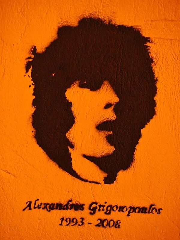 Grafitty mit dem Bild von Alexandros