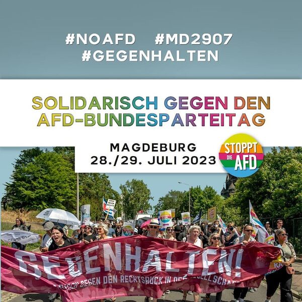 SharePic zur Mobilisierung gegen den AfD Parteitag in Magdeburg SharePic zur Mobilisierung gegen den AfD Parteitag in Magdeburg