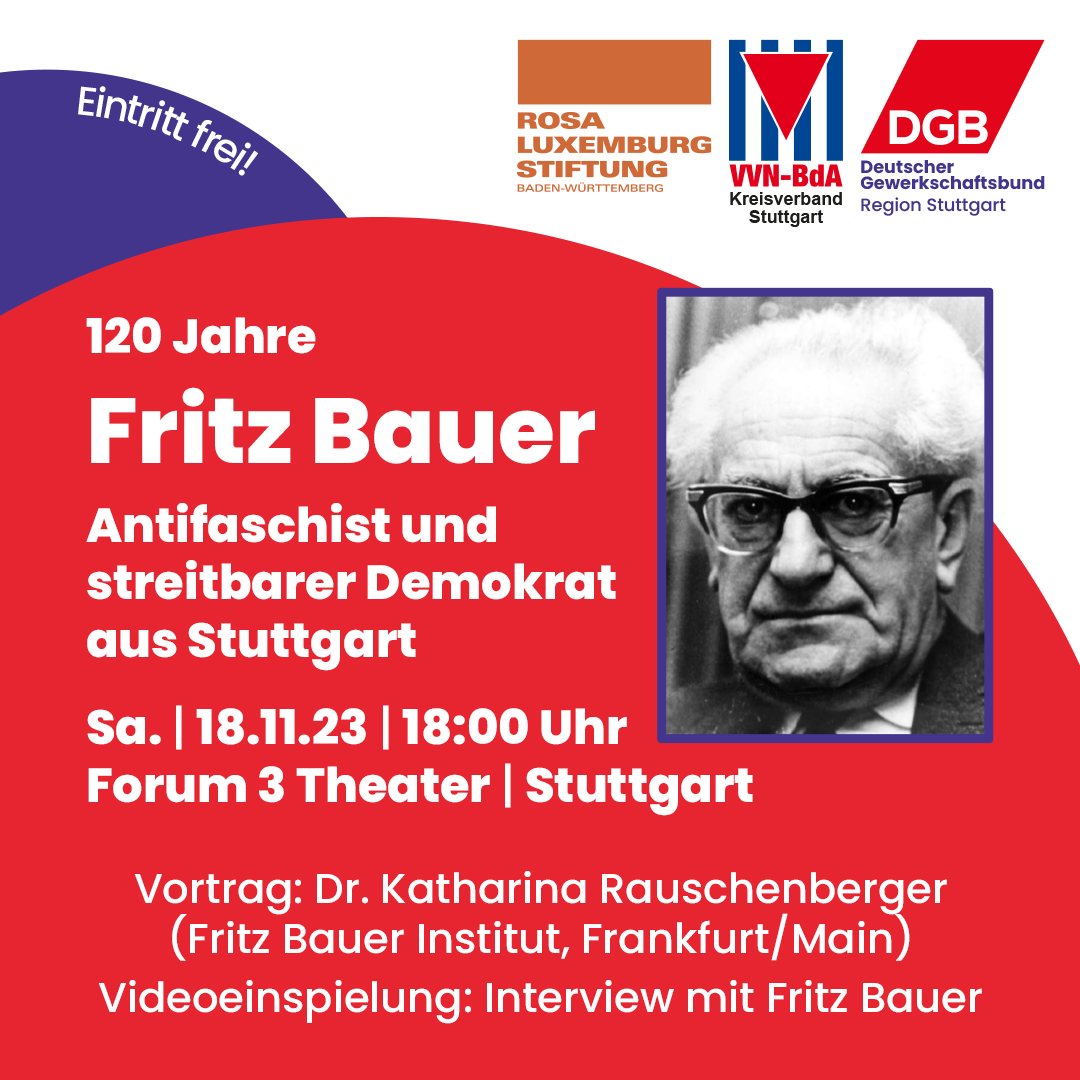 SharePic mit den Veranstaltungsdaten und einem Bild von Fritz Bauer