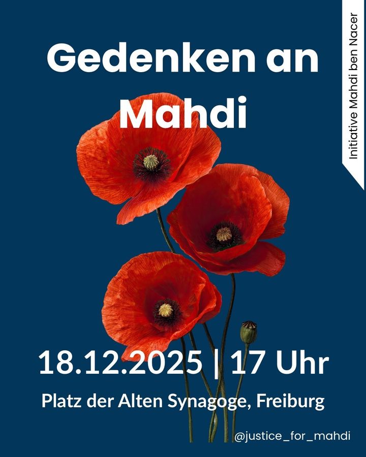Das SharePic zum Gedenken 2025 zeigt 3 Mohnblumenblüten sowie Angaben zum Gedenken