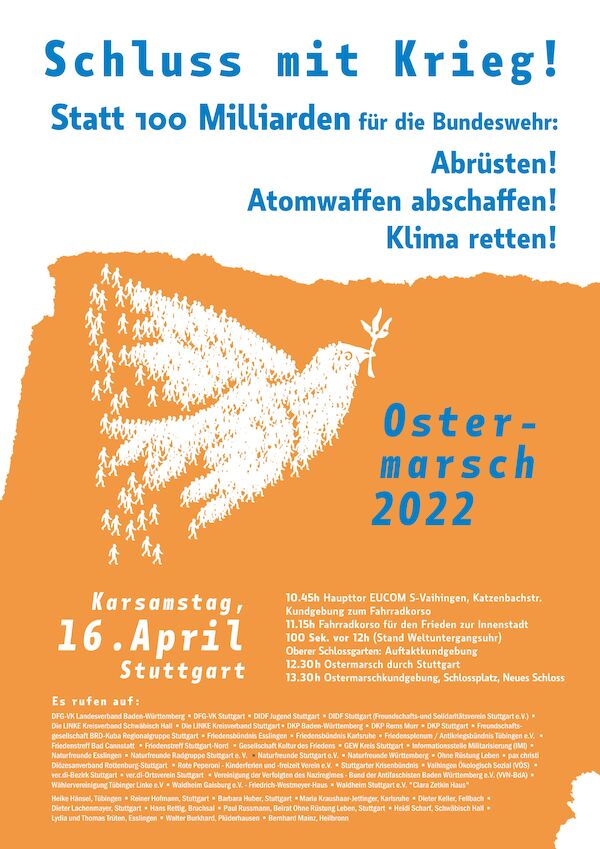 Plakat zum Ostermarsch in Stuttgart Plakat zum Ostermarsch in Stuttgart
