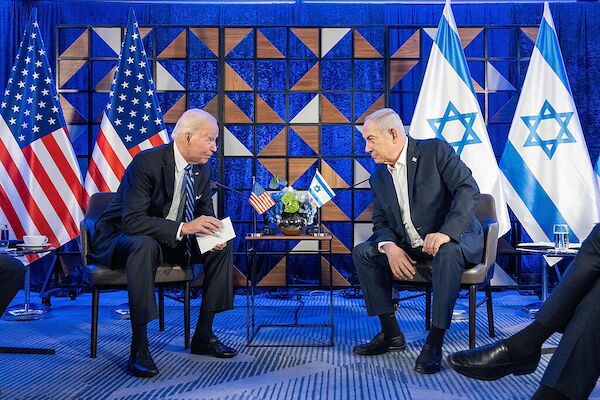 Treffen zwischen Joe Biden (links im Bild) und Benjamin Netanjahu (rechts im Bild), 18. Oktober 2023