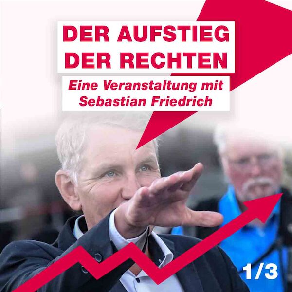 Das Sharepic zeigt Bernd Höcke bei einer Kundgebung mit erhobenem rechten Arm. Die Geste kann als Hitlergruß verstanden werden.